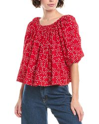 Madewell - Shirred Puff Sleeve Top - Lyst