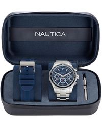 Nautica - Nst Stainless Steel And Silicone Watch Box Set - Lyst