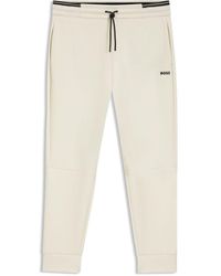 BOSS - Cotton Tracksuit Bottoms With Striped Trims - Lyst