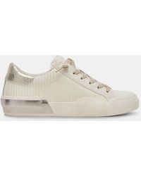 Dolce Vita - Zina Plush Sneakers White Sliced Leather - Lyst