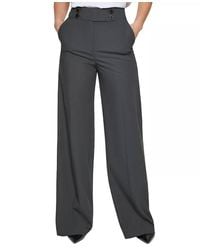 Calvin Klein - Whitney Button Front Wide Leg Pants - Lyst