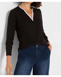 NIC+ZOE - Cozy Jersey Double Layer Split Neck Tee - Lyst