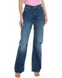 7 For All Mankind - Kate High-rise Slate Modern Straight Jean - Lyst