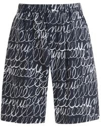 Marni - Scribbled Popeline Drawstring Shorts - Lyst