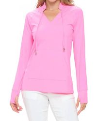 Aryeh - Split V-Neck With High Stand Collar Pullover Top - Lyst