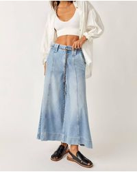 Free People - Sheer Luck Belted Crop Wide Leg Jeans - Lyst