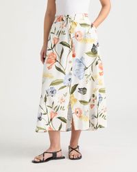 Ellen Tracy - Button Front Flared Skirt - Lyst