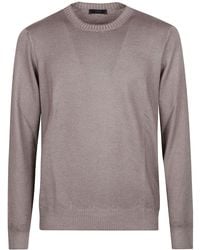 Fay - Round Neck Fine Virgin Wool Sweater - Lyst