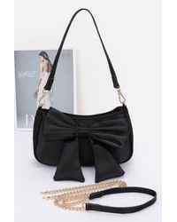 Fashnzfab - Satin Bow Front Shoulder Bag - Lyst