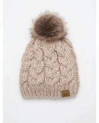 Panache - Cable Knit Pom Hat - Lyst