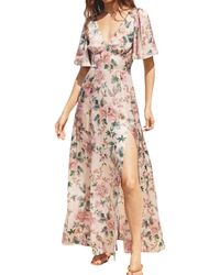 Dress Forum - Floral Maxi Dress With Side Slit - Lyst