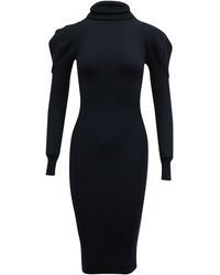 Iris & Ink - Turtleneck Ribbed Knit Dress - Lyst