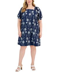 Anne Klein - Plus Embroidered Knee-length Mini Dress - Lyst