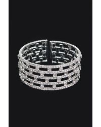 Fashnzfab - Clear Rhinestone Pattern Bangle - Lyst