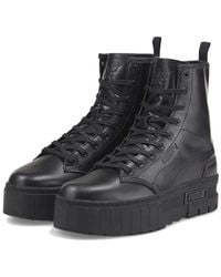 PUMA - Mayze X Dua Lipa Leather Platofrm Boots Htat382 - Lyst