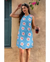 TRUEDAMES - Round Neck Floral Print Sleeveless Loose Dress - Lyst