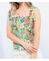 Thml - Smocked Floral Top - Lyst