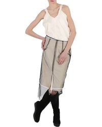 Maison Margiela - Ladies Ecru Layered Calico Midi Dress - Lyst