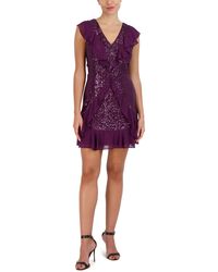 BCBGMAXAZRIA - Sequined Short Cocktail And Party Dress - Lyst