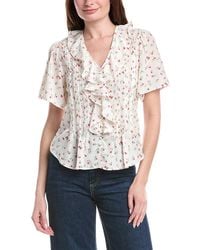 Philosophy - Pintuck Printed Ruffled Top - Lyst