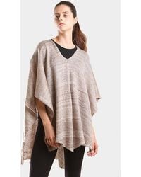 TRUEDAMES - Two Tone Knit V- Neck Poncho - Lyst