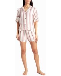 Nicole Miller - Woven Shirt And Short Two-Piece Sleepwear Set - Lyst
