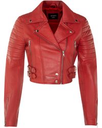 Infinity Leather - Brando Cropped Jacket-Longtown - Lyst