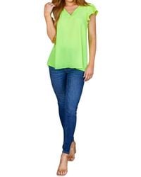 Jodifil - Under Neon Lights Ruffle Sleeve Top - Lyst