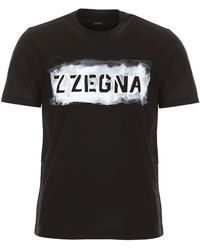 ZEGNA - Graffiti Logo Short Sleeve Cotton T-shirt - Lyst