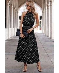 TRUEDAMES - Off Shoulder Dot Print Fit Ruffle Full Dress - Lyst