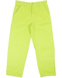 Stussy - Neon Cotton Dyed Canvas Casual Work Pants - Lyst