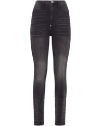 Philipp Plein - Denim Super High Waist Jegging Iconic Plein - Lyst