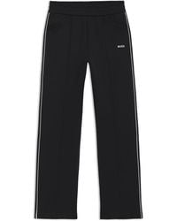 BOSS - Straight-Fit Tracksuit Bottoms With Contrast Logo And Piping - Lyst