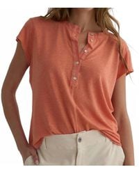Bella Dahl - Short Sleeve Placket Pullover Top - Lyst