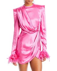 Bronx and Banco - Nadine Silk Blend Ostrich Feather Mini Dress - Lyst