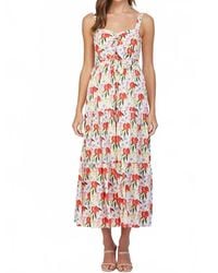 Fate - Adjustable Strap Cut Out Tie Front Maxi Dress - Lyst