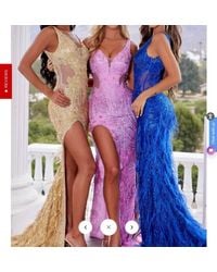 Portia and Scarlett - High Slit Feather Gown - Lyst