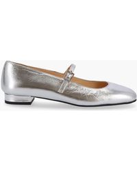 Alohas - Por Do Sol Shimmer Silver Leather Ballet Flats - Lyst