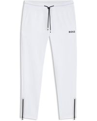 BOSS - Active Stretch-Gabardine Tracksuit Bottoms With Thermoregulating Technology - Lyst