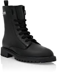 Philipp Plein - Leather Boots Low Flat - Lyst