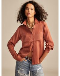 Lucky Brand - Hammered Satin Buttondown Shirt - Lyst