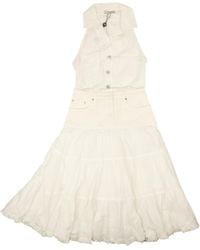 Opening Ceremony - White Cotton Tiered Ruffle Dress - Lyst