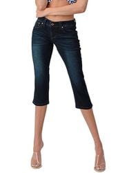 Grace In La - Mid Rise Basic Capri Jean - Lyst