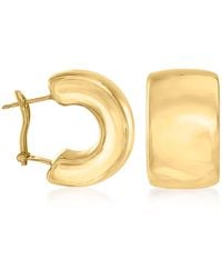 Ross-Simons - Italian 18kt Gold Over Sterling Wide C-hoop Earrings - Lyst