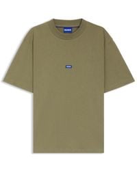 HUGO - Regular-Fit Cotton-Jersey T-Shirt With Logo Patch - Lyst