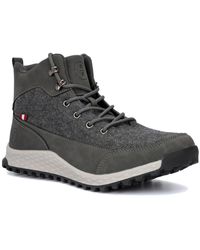 Reserved Footwear - Magnus Faux Leather Textured Hiking Boots - Lyst