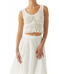 Astr - Kissel Tiered Eyelet Top - Lyst