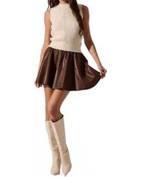 Astr - Chelsey Flared Faux Leather Mini Skirt - Lyst