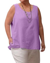 On The Plus Side - Crinkle Cotton Sleeveless Top - Lyst
