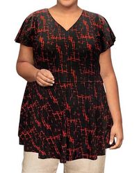 On The Plus Side - Short Sleeve Baby Doll Top - Lyst